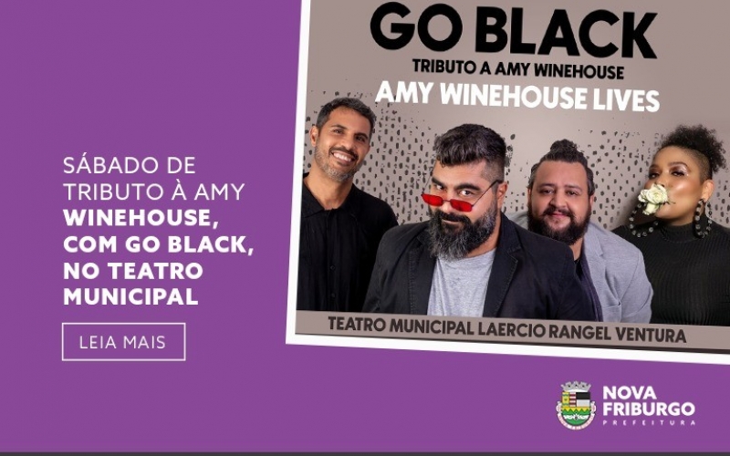 SÁBADO DE TRIBUTO À AMY WINEHOUSE, COM GO BLACK, NO TEATRO MUNICIPAL