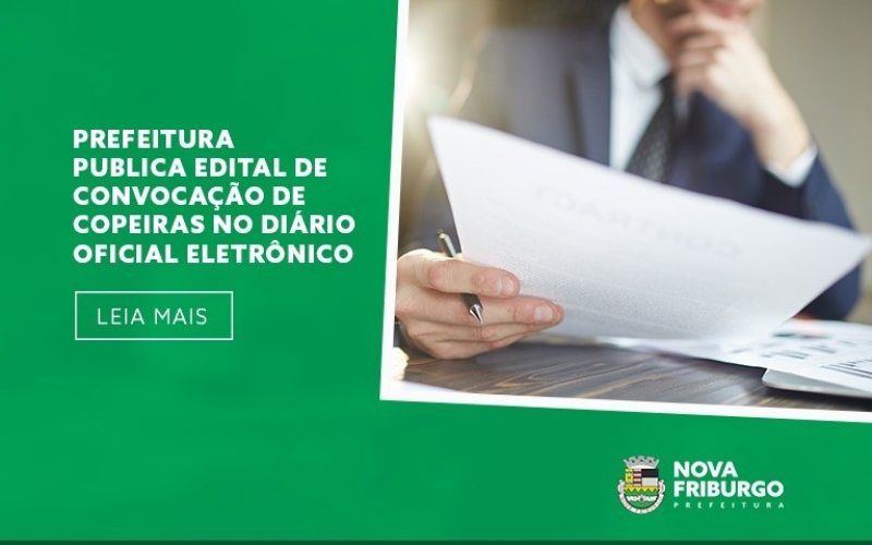 PREFEITURA PUBLICA EDITAL DE CONVOCAÇÃO DE COPEIRAS NO DIÁRIO OFICIAL ELETRÔNICO