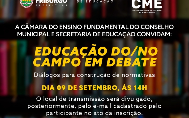EDUCAÇÃO NO CAMPO SERÁ TEMA DE DEBATE ONLINE 
